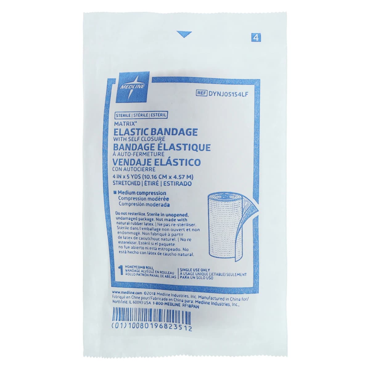 Medline Matrix Stretch Bandage, Elastic, 4" x 5 yd, Sterile, 20/Case - Bandage Elst Matrix Velc LF ST - Image 1