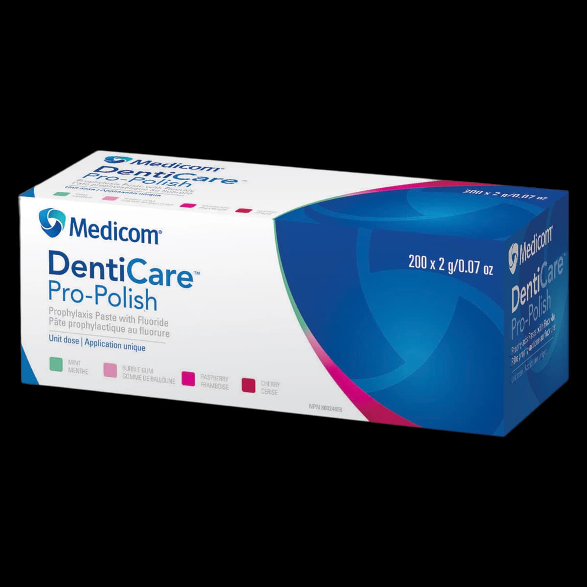 DentiCare Pro-Polish Prophy Paste with Fluoride, Medium Grit, Mint, Unit Dose Cups, 2 g, 200/Box, 10047-MMUN - DentiCare, Pro-Polish, Prophy Paste Cups, Medium, Mint, 200/Pk, 10047-MMUN - Image 1