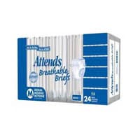 Attends Classic Incontinence Brief, Unisex, Regular, 44-56" Waist, Heavy-Severe, White, 72/Case - Briefs Attends Breathable - Image 1