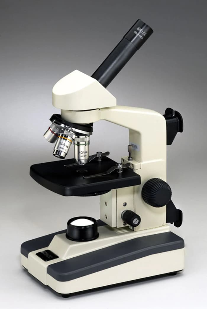 Unico Monocular Microscope, 4X/10X/40X Objectives, Fluorescent Illumination, Disc/Disc, High School, Each - Microscope Fluorescent Illum - Image 1
