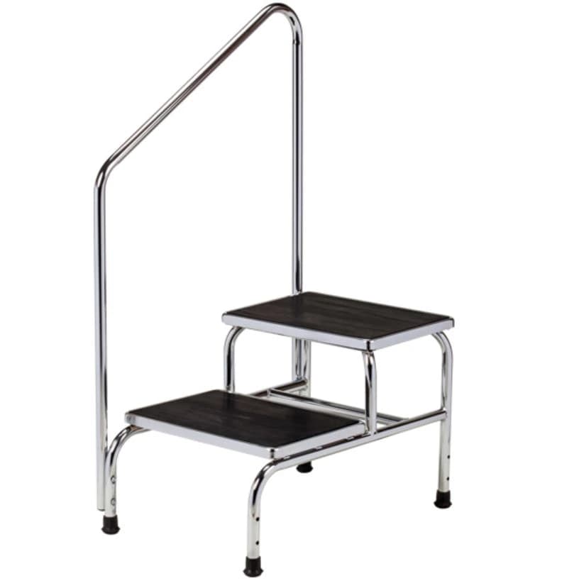 Clinton Industries 2-Step Chrome Step Stool with Handrail - Step Stool 2-Step w/Handrail - Image 1