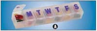 Apothecary Products Classic 7-Day Pill Reminder, Small, Translucent, 4-1/2 x 1 x 5/8 in, 6/Pack - Pill Reminder Classic 7Day - Image 1
