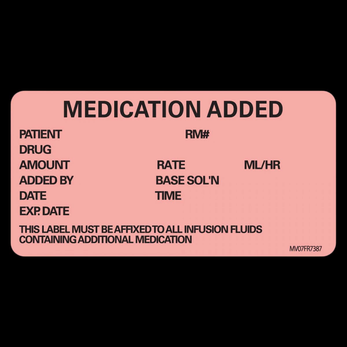 Label Medication Added Fluorescent Red, Medvision Paper, 15/16" x 1-1/2", 1" Core, 333/Roll thumbnail 2