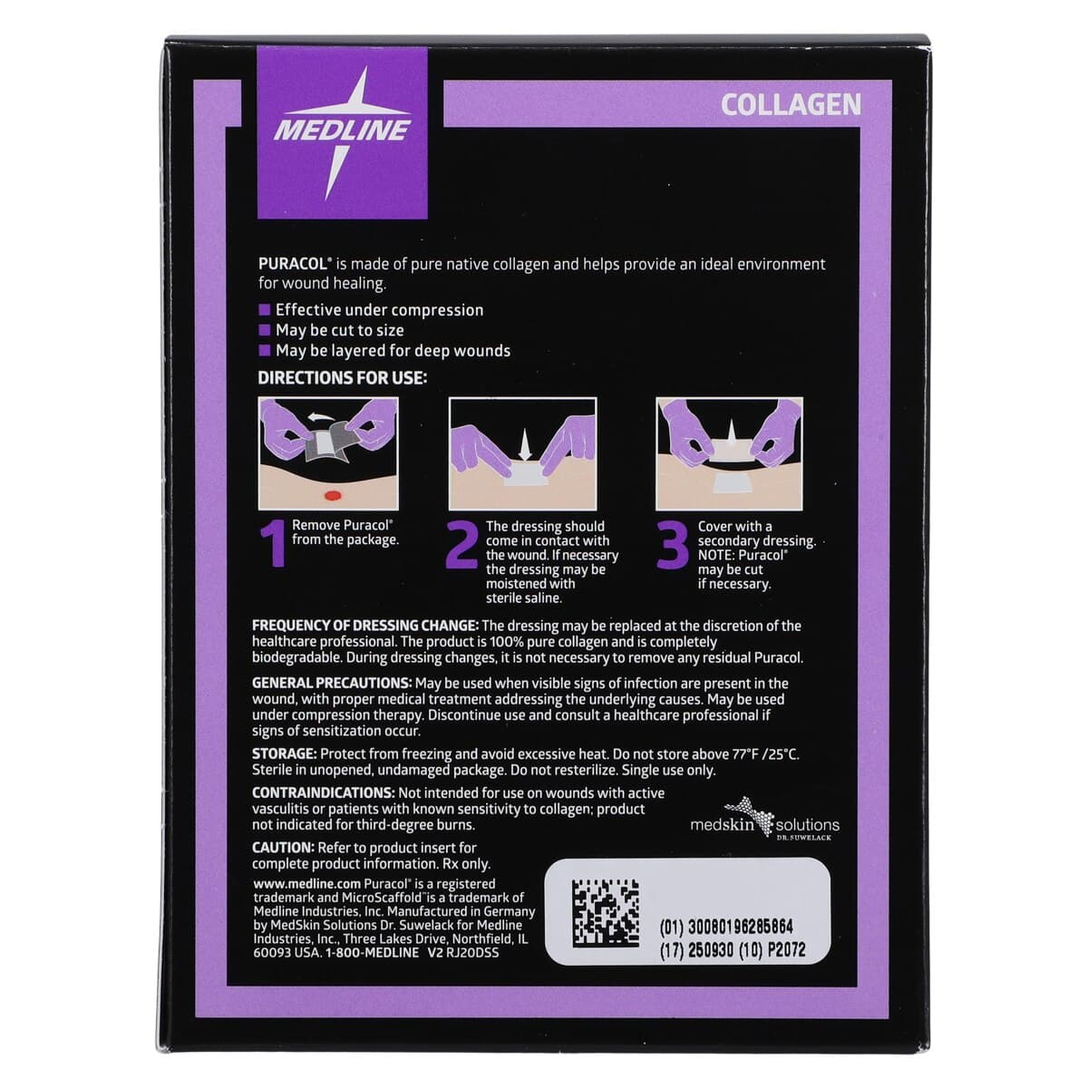 Puracol Collagen Dressing, 2x2 inch, Sterile, Highly Absorbent, Latex-Free thumbnail 5