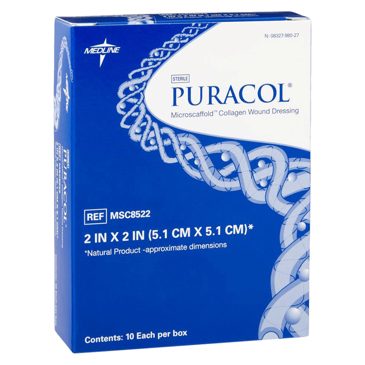 Puracol Collagen Dressing, 2x2 inch, Sterile, Highly Absorbent, Latex-Free thumbnail 2