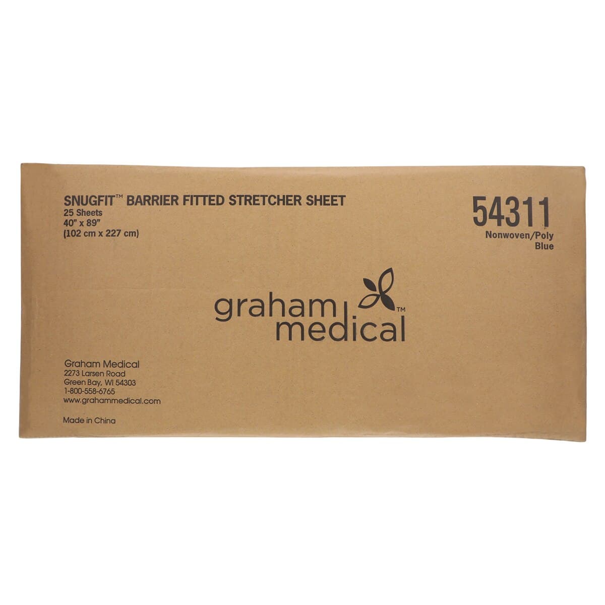Graham Medical SnugFit Barrier Fitted Sheet, Non-Sterile, 40 in x 89 in, Blue, 25/Case thumbnail 3