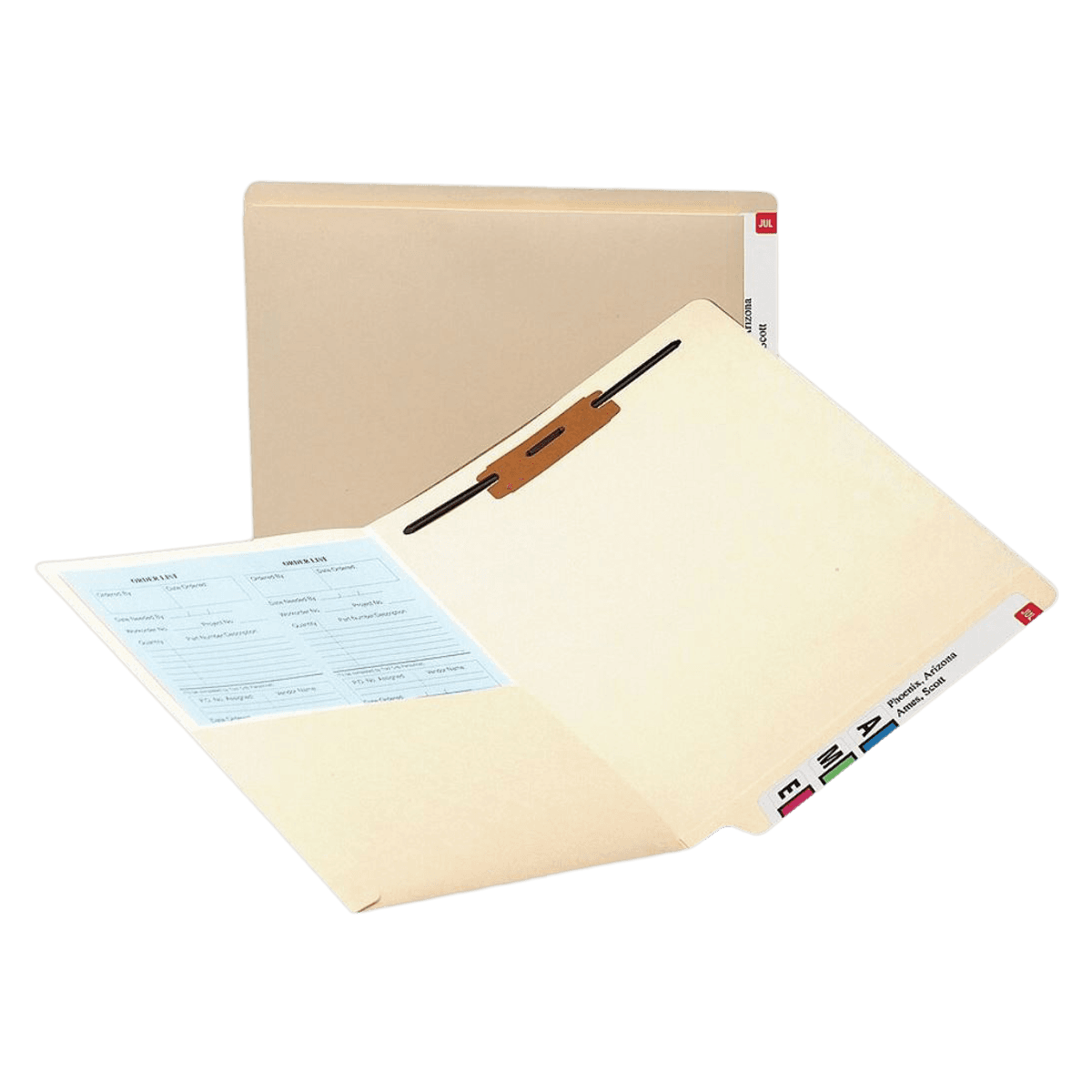 Smead End-Tab Pocket Folder with Fastener, Letter Size, Manila, 50/Box - File Folder w/Fasteners - Image 1