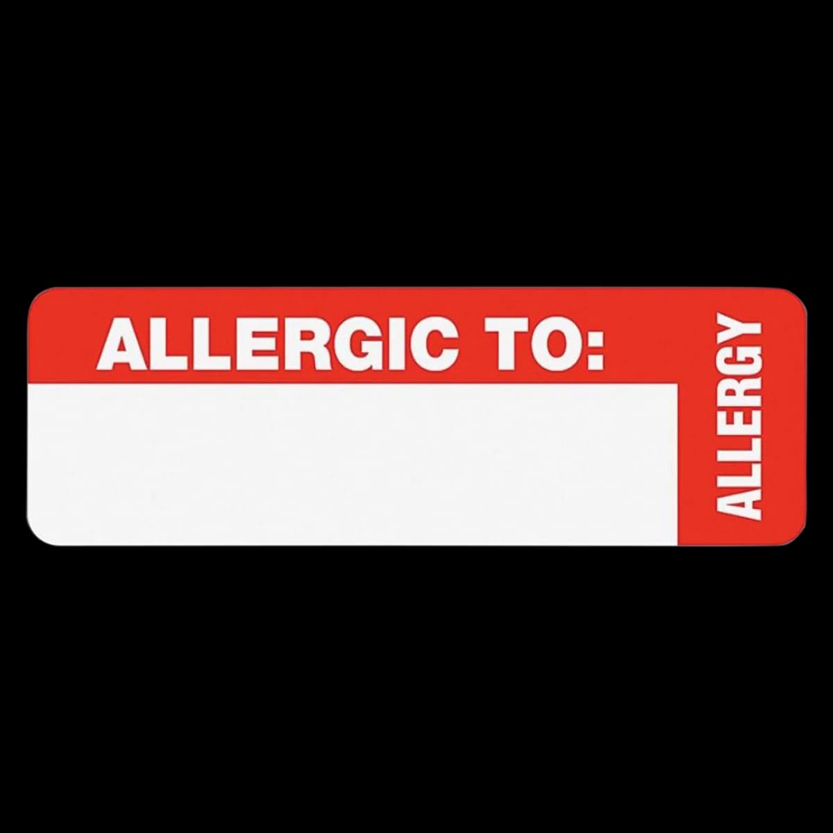 Tabbies Permanent "Allergic To:" Medical Wrap Label, Red, 500/Roll - Labels "Allergic To" Red - Image 1