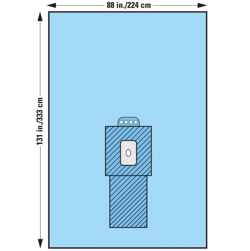 Halyard Extremity Surgical Drape, 88" x 131", Sterile, Fenestrated, 2-1/2" Opening - Drape Extremity 88"x131" - Image 1