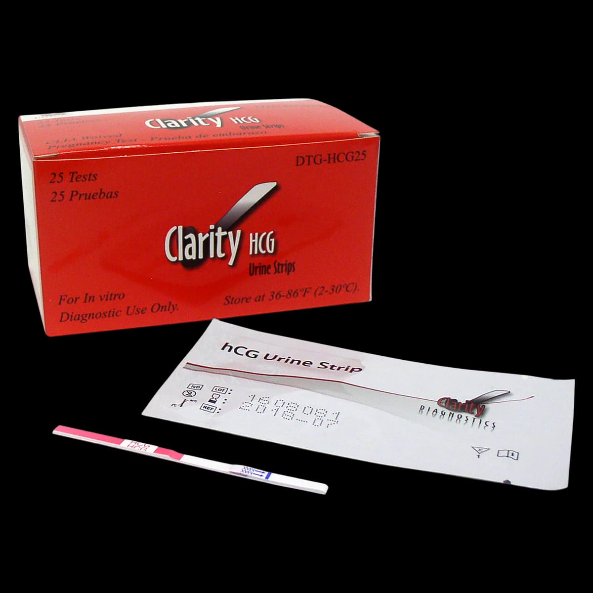 Clarity HCG Urine Pregnancy Test Strips, CLIA Waived, 25/Box thumbnail 2
