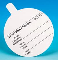 Globe Scientific Specimen Container Lid, 6.5 oz, Paper, White, with Writing Area, Non-Sterile, 500/Case - Lid f/Container Paper - Image 1