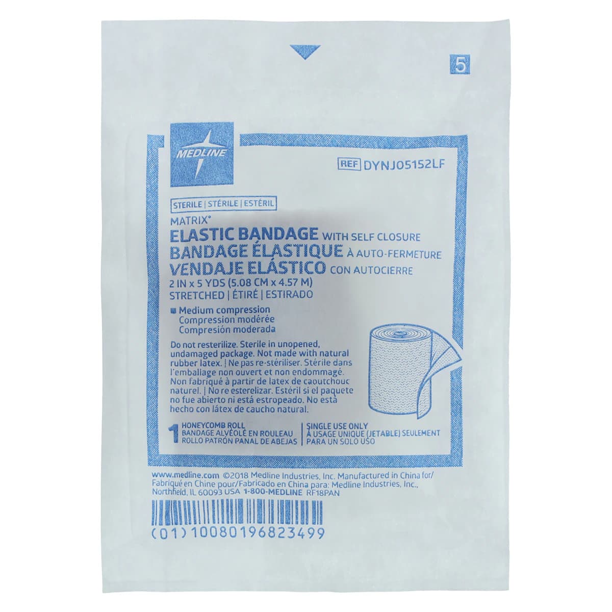Medline Matrix Stretch Bandage, Elastic, 2" x 5 yd, Sterile, 20/Case - Bandage Elst Matrix Velc LF ST - Image 1