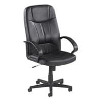 Lorell Chadwick Executive High-Back Leather Chair, Black Frame & Leather, Each - Chair Exec High Back Blk - Image 1