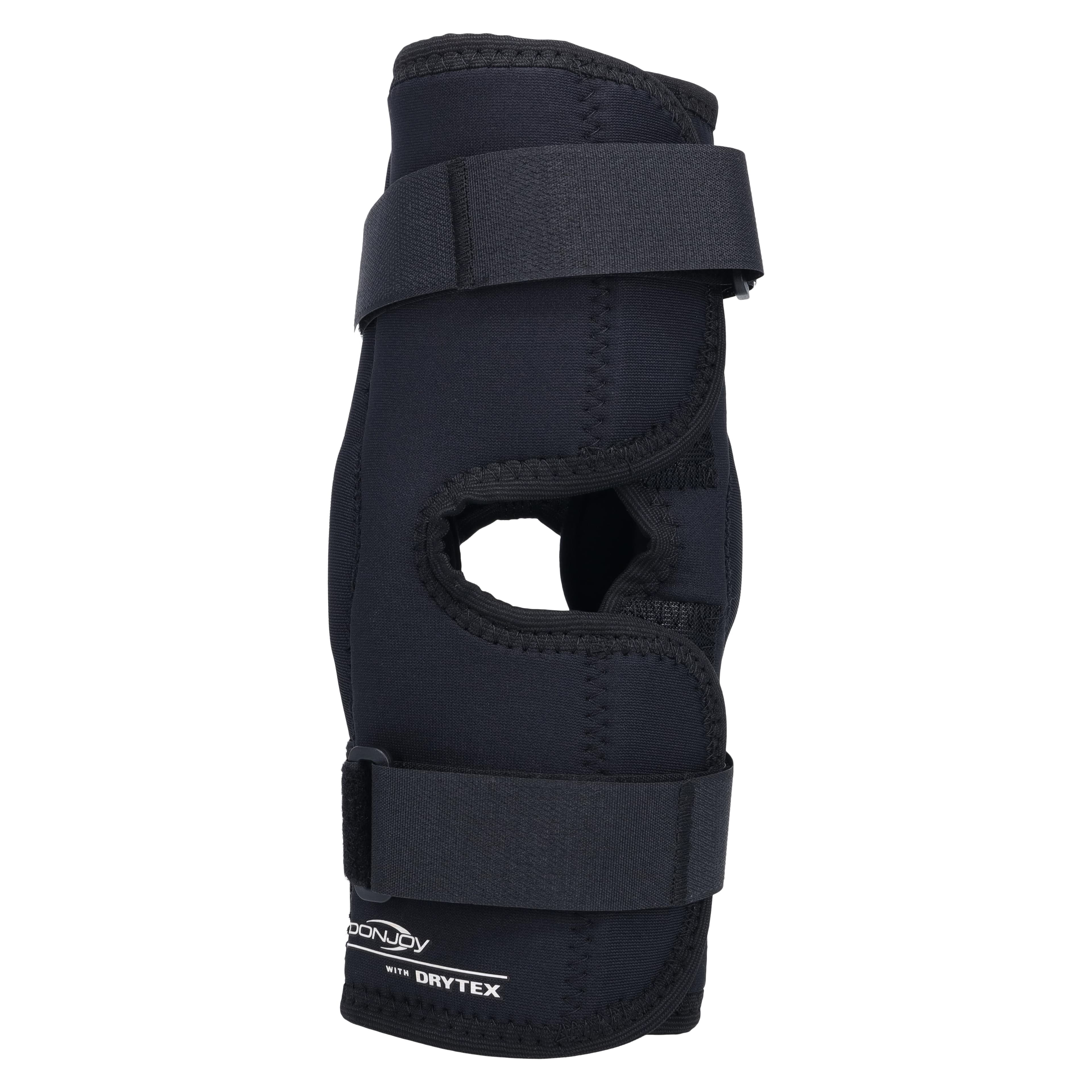 DJO Economy Wraparound Knee Brace, Adult Large, Black, Drytex, 21-23.5" thumbnail 3