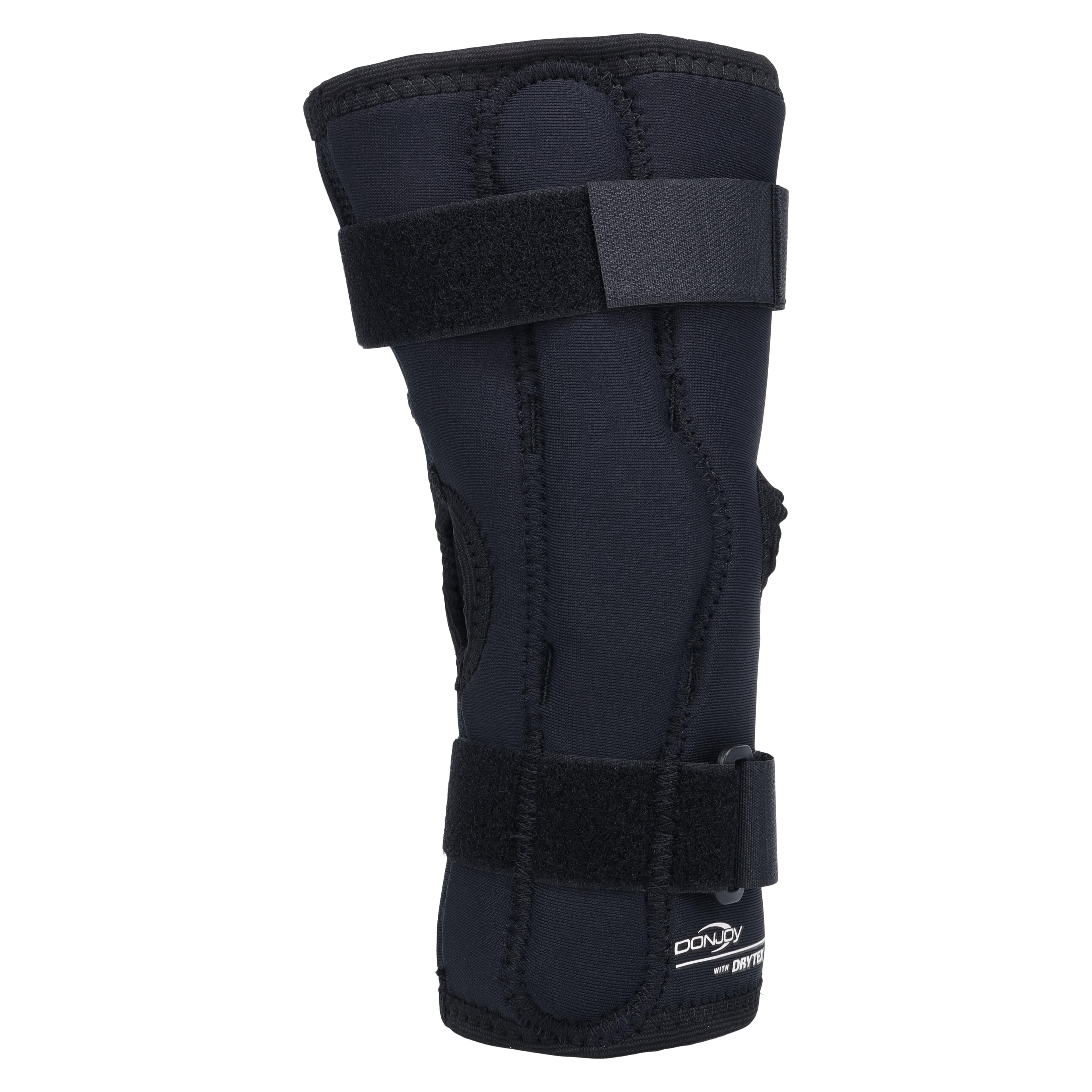 DJO Economy Wraparound Knee Brace, Adult Large, Black, Drytex, 21-23.5" thumbnail 6