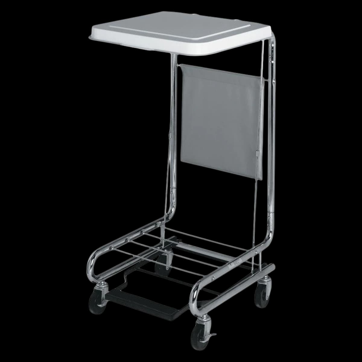 Medline Square Aluminum Laundry Hamper Stand with 4 Wheels, 18.75 x 19.5 x 37.35 inches - Hamper Laundry Medline 4Whl - Image 1
