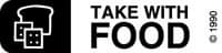 Precision Dynamics Pharm Label: Take with Food, White/Black, 1-9/16" x 3/8", 1000/Box - Pharm Label: Take w/Food - Image 1