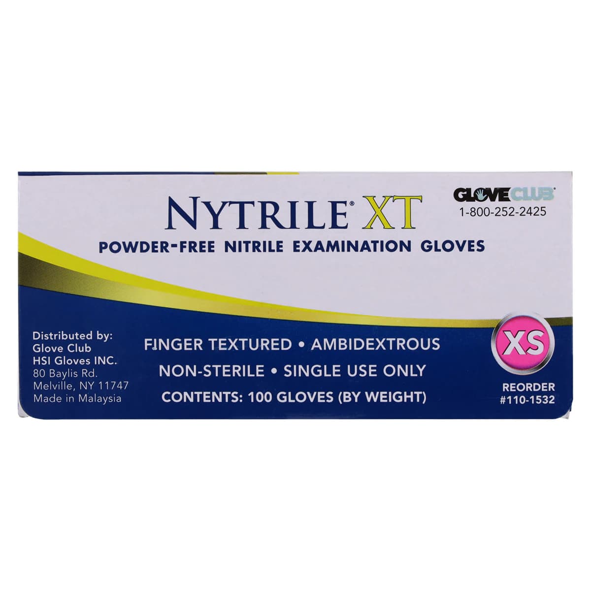 Nytrile XT Nitrile Exam Gloves, Powder Free, Non-Sterile, X-Small, Periwinkle Blue thumbnail 5