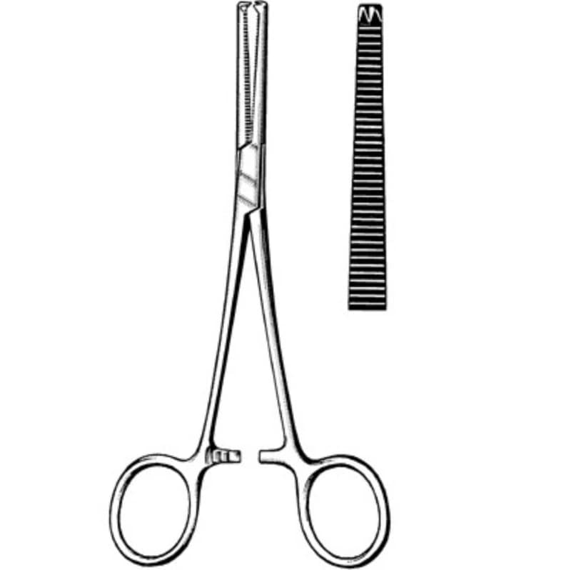 Sklar Rochester-Ochsner Hemostatic Forceps, Straight, 6-1/4", 1x2 Teeth, Each - Forceps ROCH-OSCH Str 1x2 - Image 1