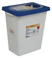 Cardinal Health Pharmaceutical Waste Container, 8 Gallon, White/Blue, Vertical Entry, 17.75 x 11 x 15.5 in, 10/Case - Sharps Cont Pharma Sing - Image 1