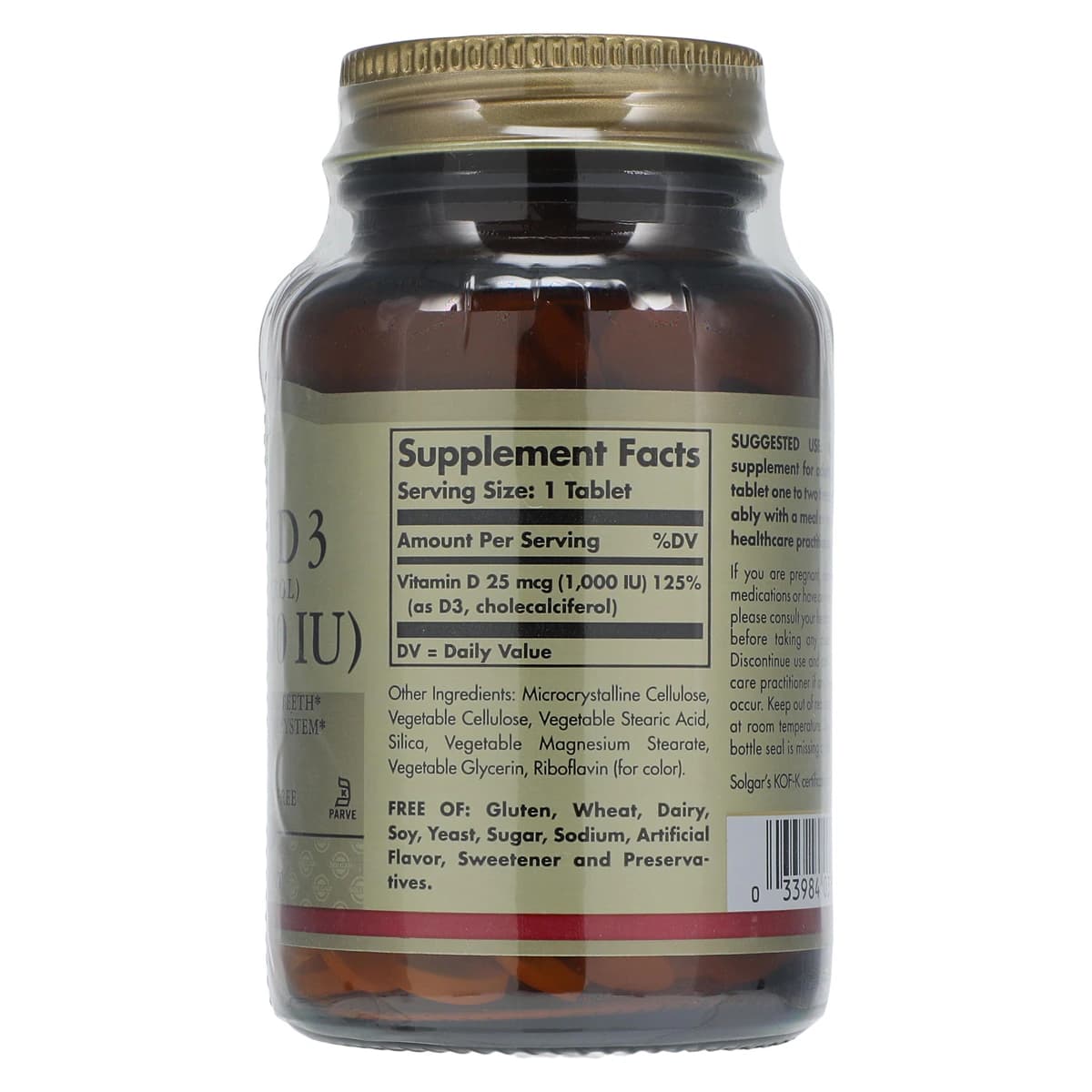 Garden of Life Vitamin D3 Supplement Tablets, Kosher, 1000 IU, 180 Count Bottle thumbnail 2