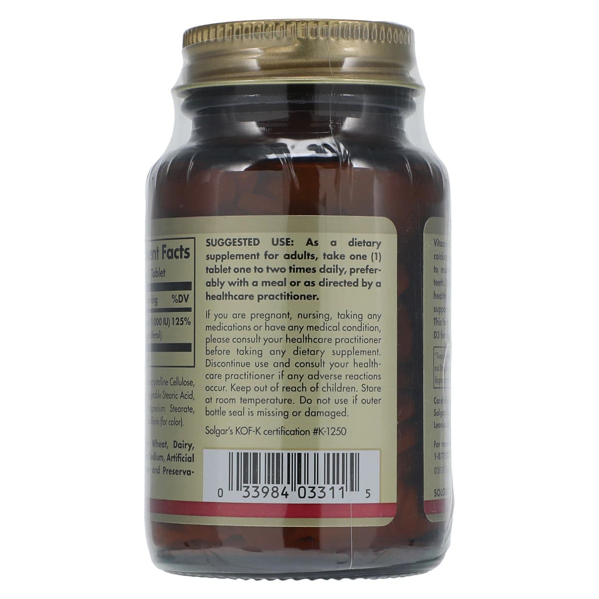 Garden of Life Vitamin D3 Supplement Tablets, Kosher, 1000 IU, 180 Count Bottle thumbnail 3