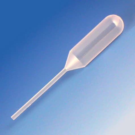 Globe Scientific Transfer Pipette, 4 mL, Non-Graduated, 85 mm, Non-Sterile, Disposable, Narrow Stem, Short, 500/Dispenser Box, 5000/Case - Pipet Transf Disp.3 4ml - Image 1