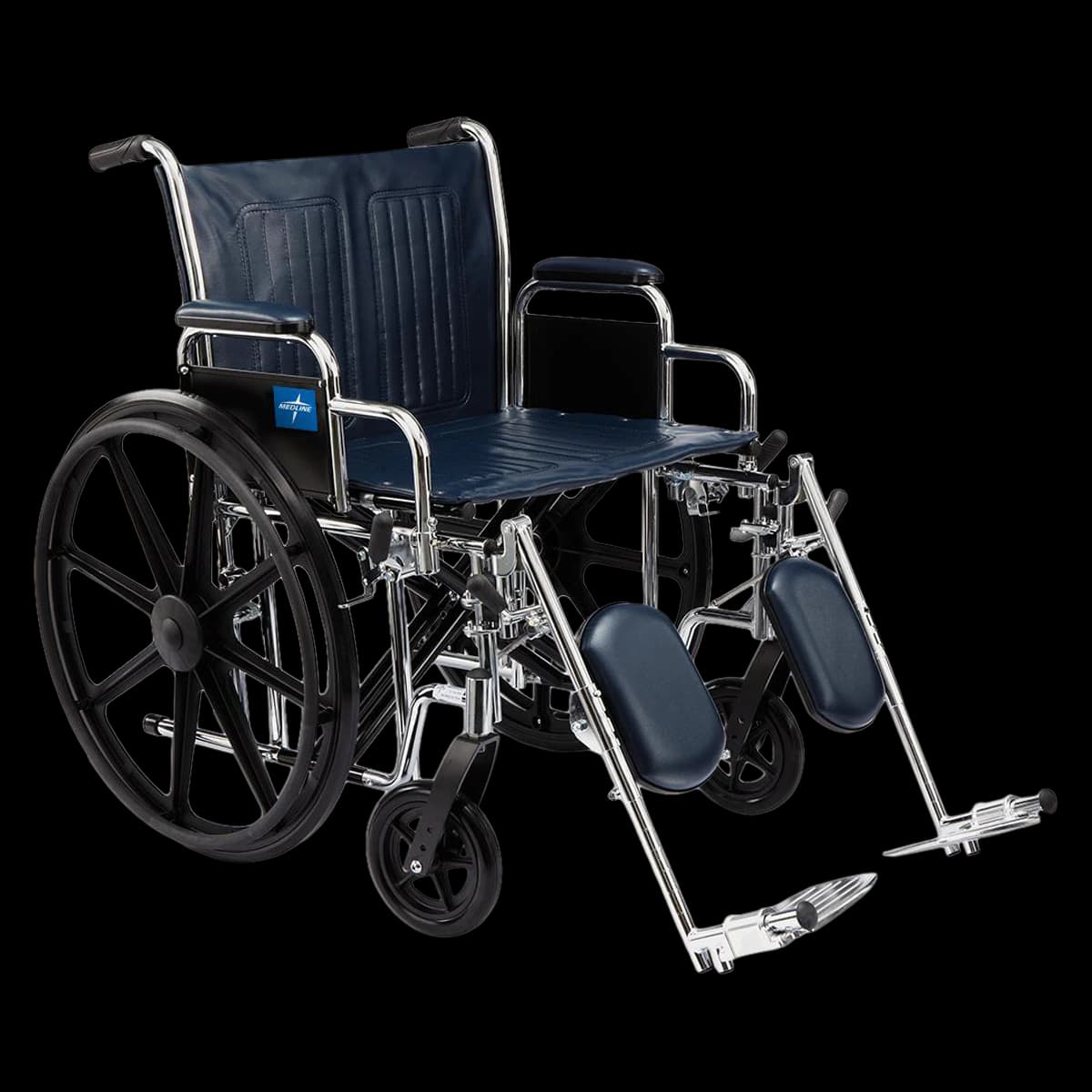 Medline Excel Extra Wide Wheelchair, 24" Seat Width, 500 lb Capacity, Adult - Wheelchair 24" WeightCap 450# - Image 1