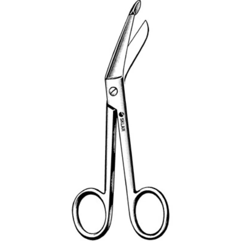 Sklar Instruments Lister Bandage Scissors, Angled, 7-1/4", Stainless Steel, Non-Sterile, Reusable, Each - Scissors Lister Bandage Delic - Image 1