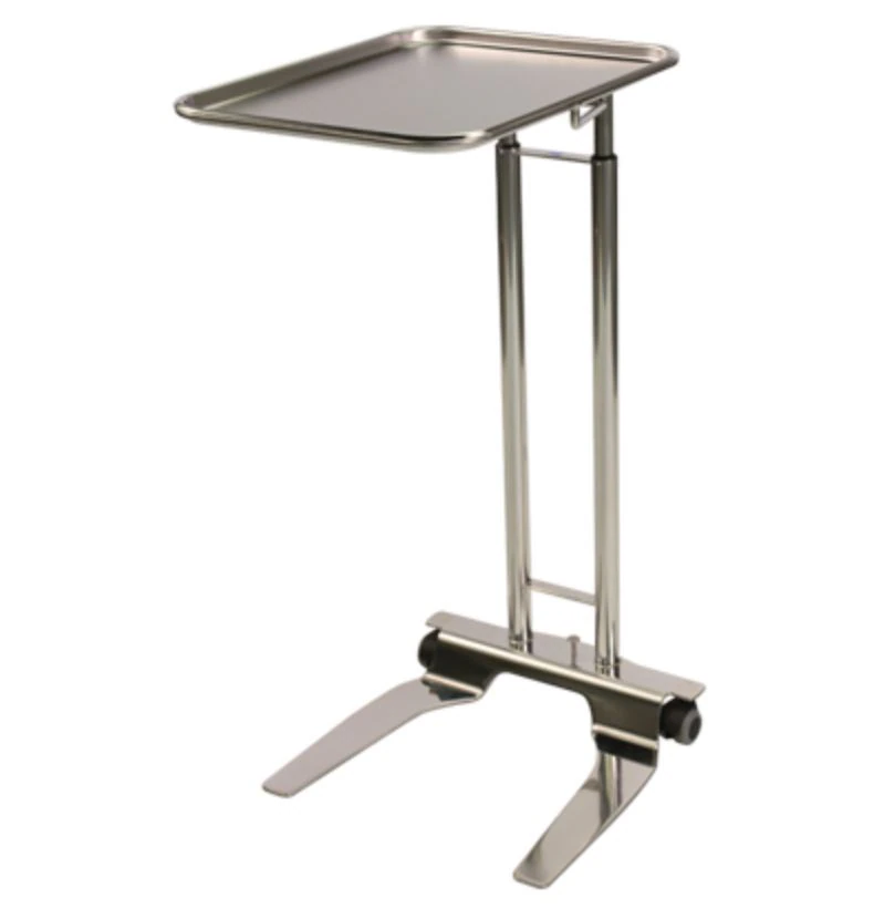 Pedigo Products Mayo Stand Table, Foot-Operated Lock, Swivel Casters, White, 16.25 in x 21.25 in Tray - Table Surg Mayo 3 Wh Foot Oper - Image 1