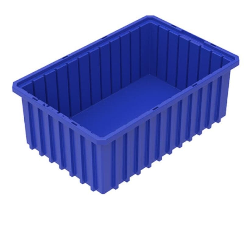 Akro-Mils Akro-Grid Storage Box, Blue Polypropylene, 16-1/2 x 10-7/8 x 6 in, 8/Package - Bin Storage Hdpe NS Blue - Image 1