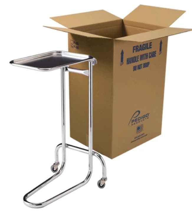 Pedigo Products Mayo Stand, Hand-Operated Friction Lock, Swivel Casters, 32 in - 53 in - Table Surgical Mayo 2 Wheels - Image 1