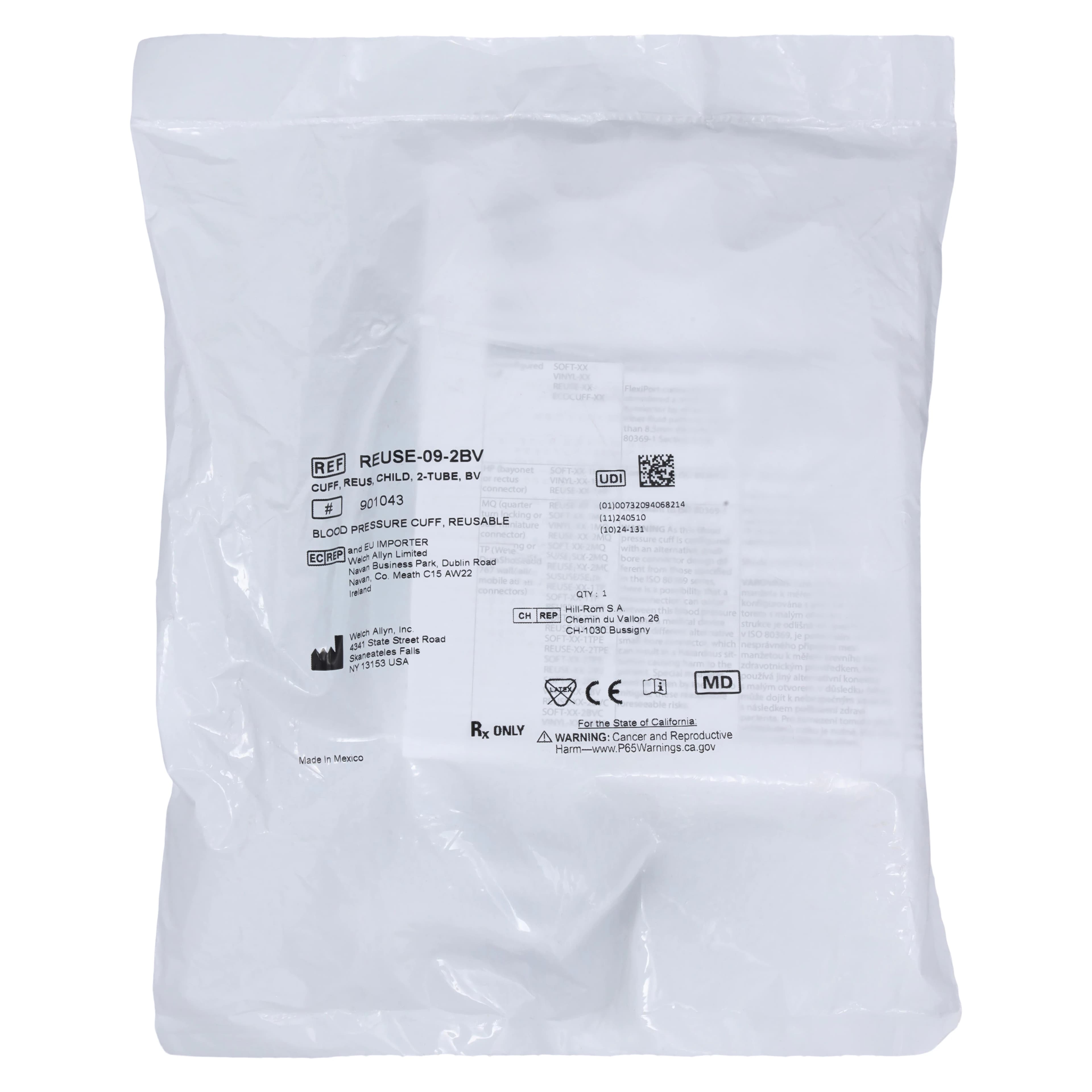 Welch Allyn FlexiPort Reusable Blood Pressure Cuff, Child Size 9, Green, 2-Tube thumbnail 2