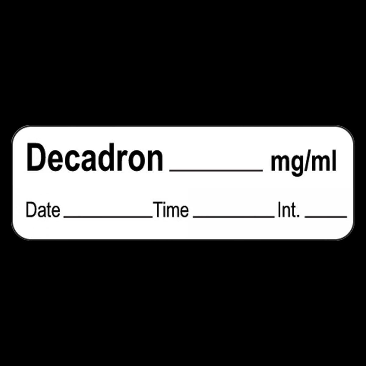Decadron Labels White, Anesthesia, mg/ml, 1-1/2x1/2", 600/Roll - Decadron Labels White - Image 1