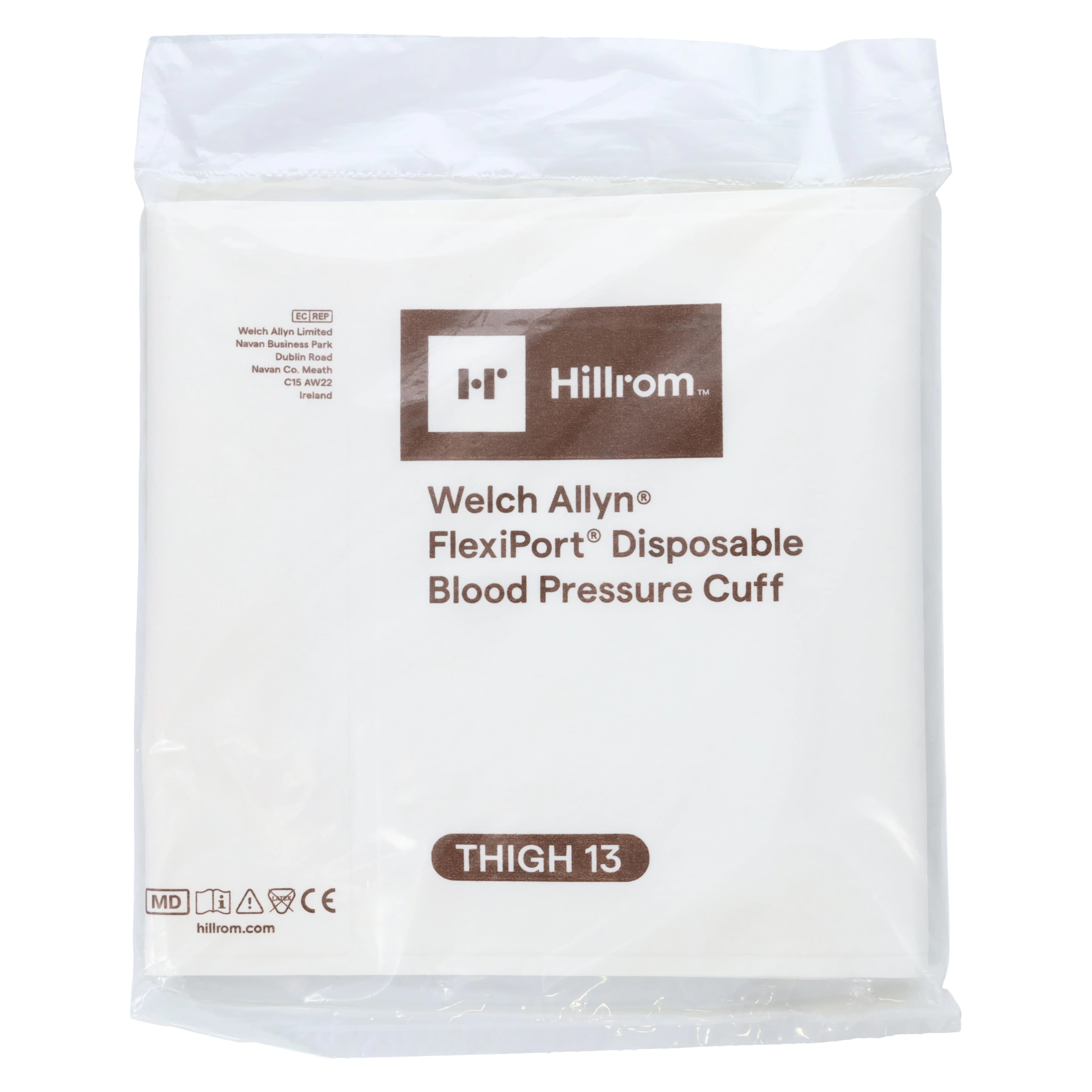 Welch Allyn FlexiPort Blood Pressure Cuff, Size 13, White/Brown, Latex-Free, 20/Package - Cuff Thigh Soft WA - Image 1