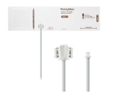 Welch Allyn FlexiPort Blood Pressure Cuff, Size 13, White/Brown, Latex-Free, 20/Package - Cuff Thigh Soft 1-Tube SC - Image 1