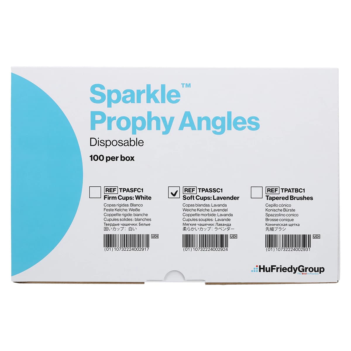 Sparkle Prophy Angle Soft Cup, Purple, Latex-Free, 90°, 100/Box, TPASSC1 thumbnail 3