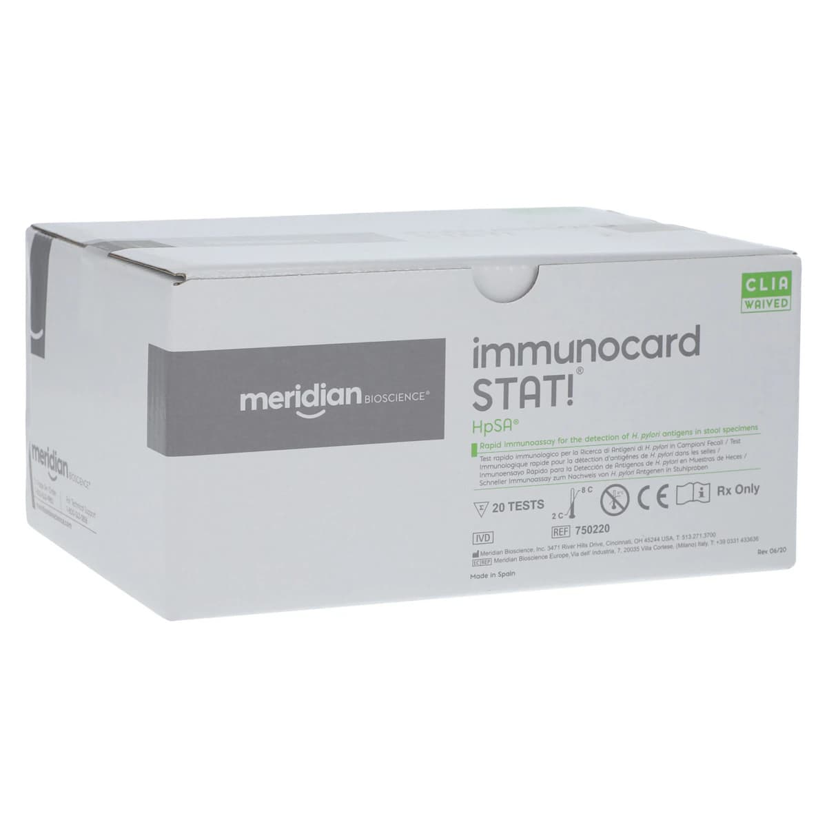 Meridian Bioscience ImmunoCard STAT! H. pylori Antigen Test Kit, CLIA Waived, 1 Test/Kit - ImmunoCard Stat H Pylori Stool - Image 1