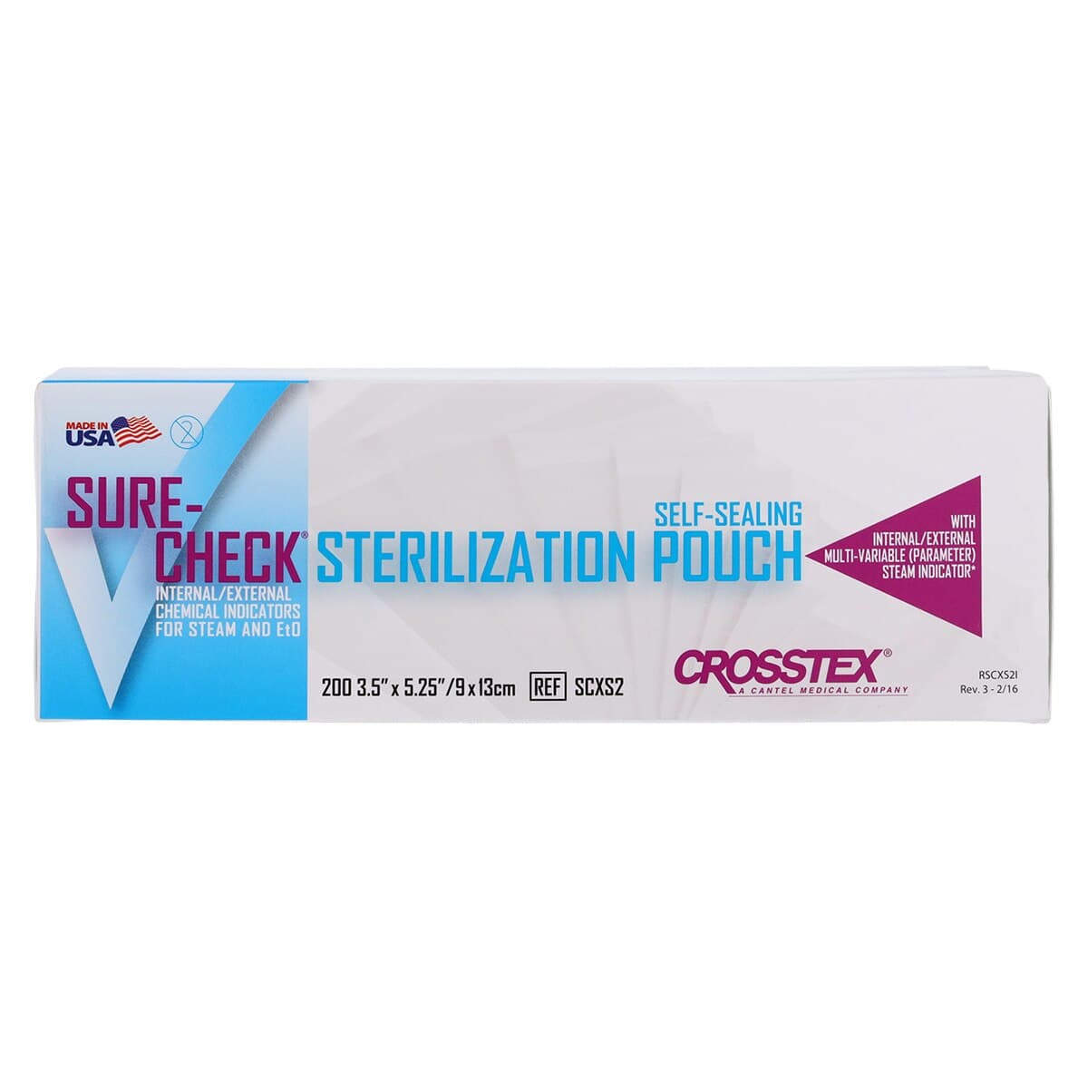 Crosstex Sure-Check Self-Seal Sterilization Pouches, 3.5" x 5.25", 200/Box, SCXS2 thumbnail 4