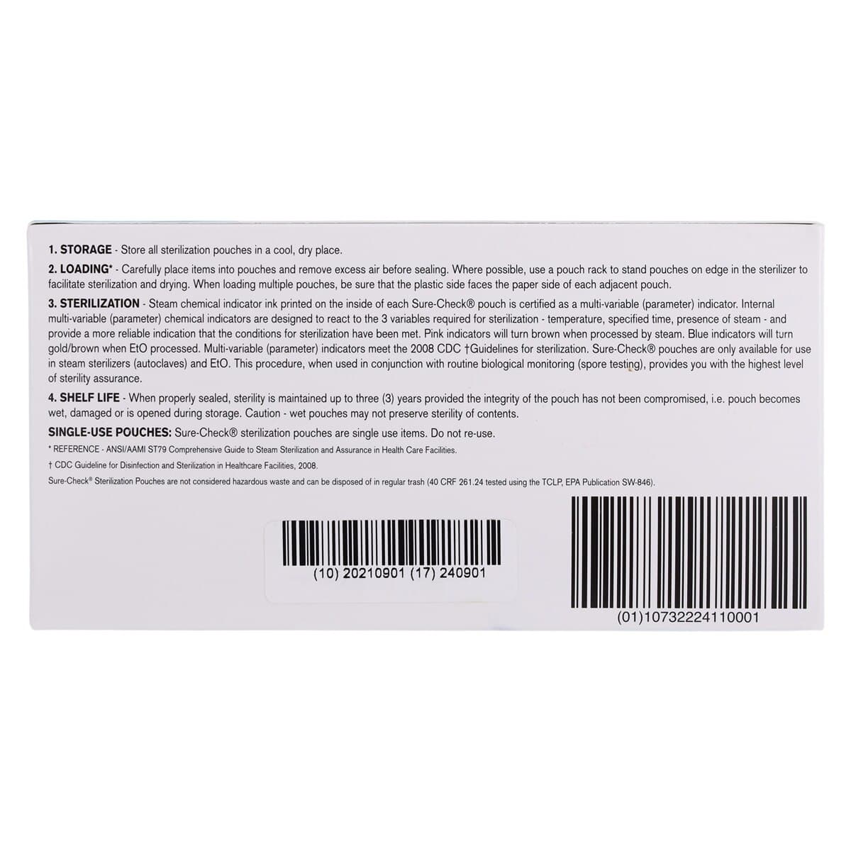 Crosstex Sure-Check Self-Seal Sterilization Pouches, 3.5" x 5.25", 200/Box, SCXS2 thumbnail 6