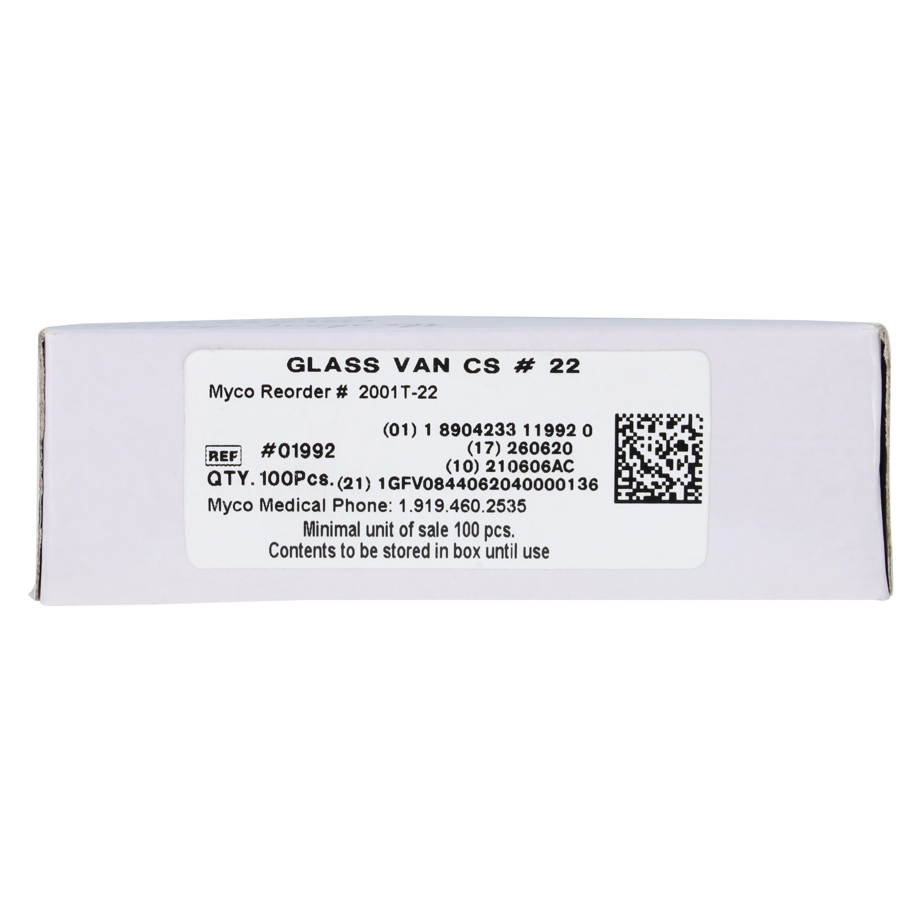 Surgical Blade #22 Carbon, Carbon Steel, Non-Sterile, Disposable, 100/Bx, Myco Medical thumbnail 8