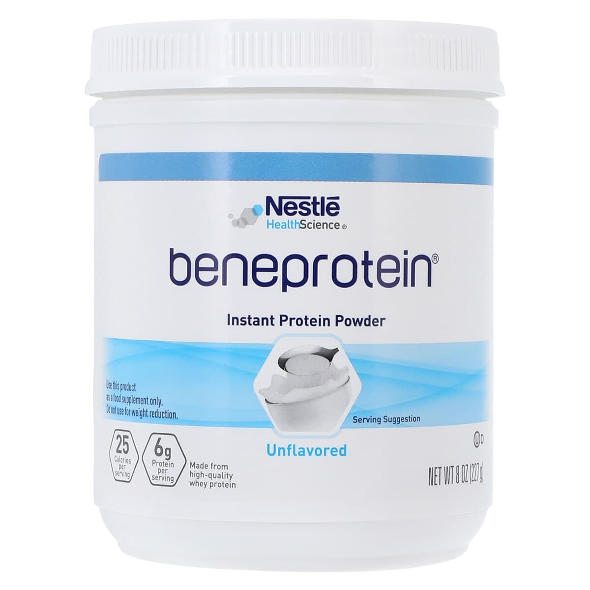 Resource Beneprotein Instant Protein Powder, Unflavored, 8 oz Can, 6/Case - Resource Bnprn Pwd Unflavored - Image 1