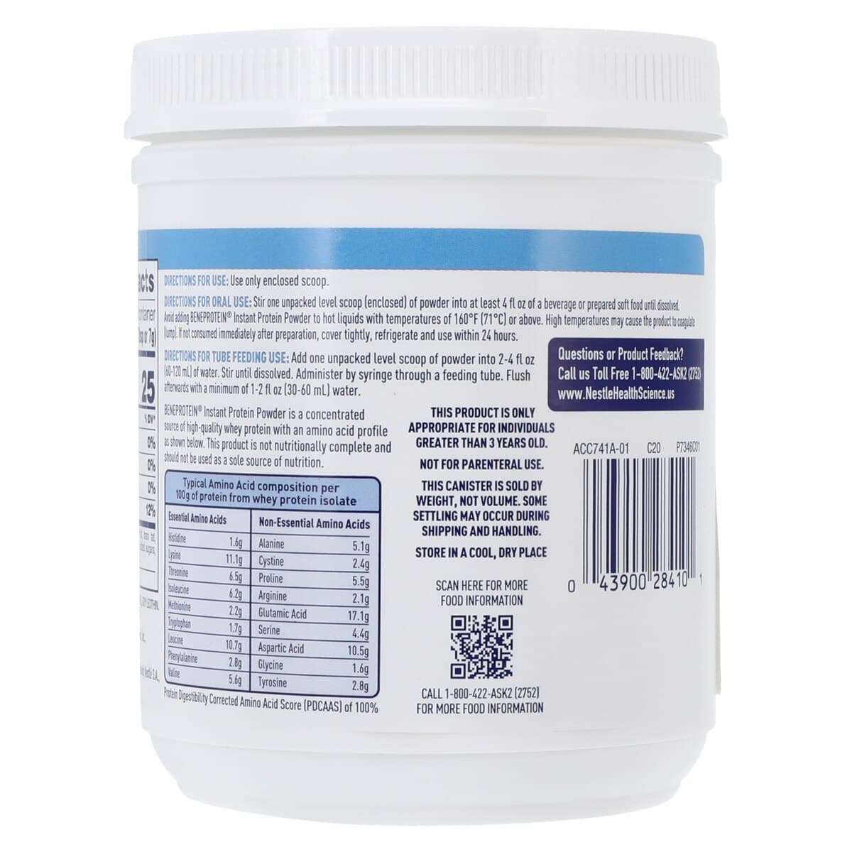 Resource Beneprotein Instant Protein Powder, Unflavored, 8 oz Can, 6/Case thumbnail 2