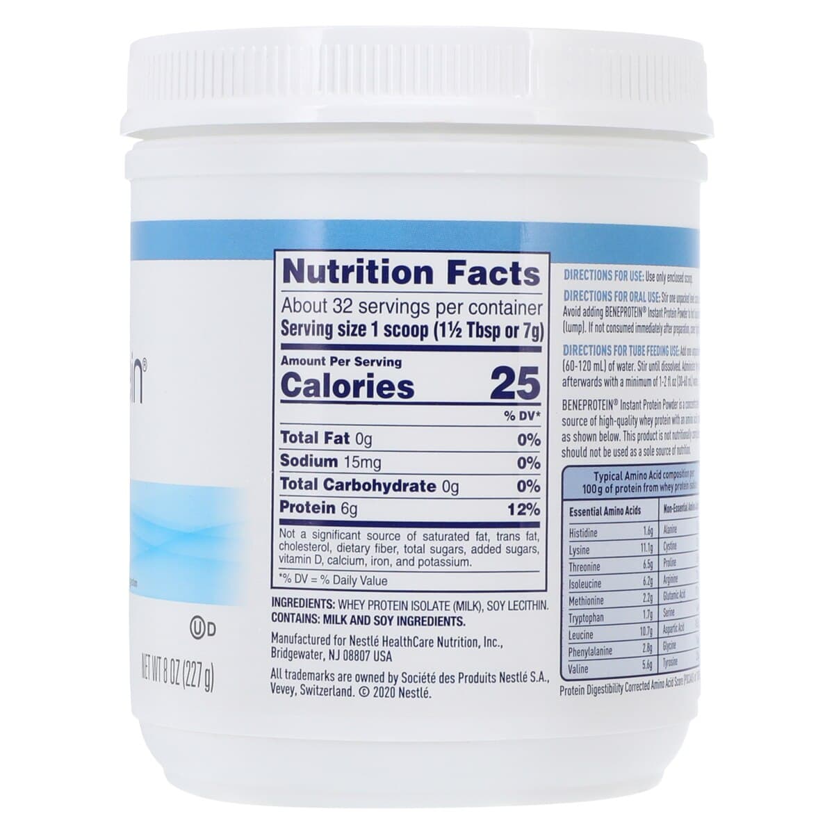 Resource Beneprotein Instant Protein Powder, Unflavored, 8 oz Can, 6/Case thumbnail 3