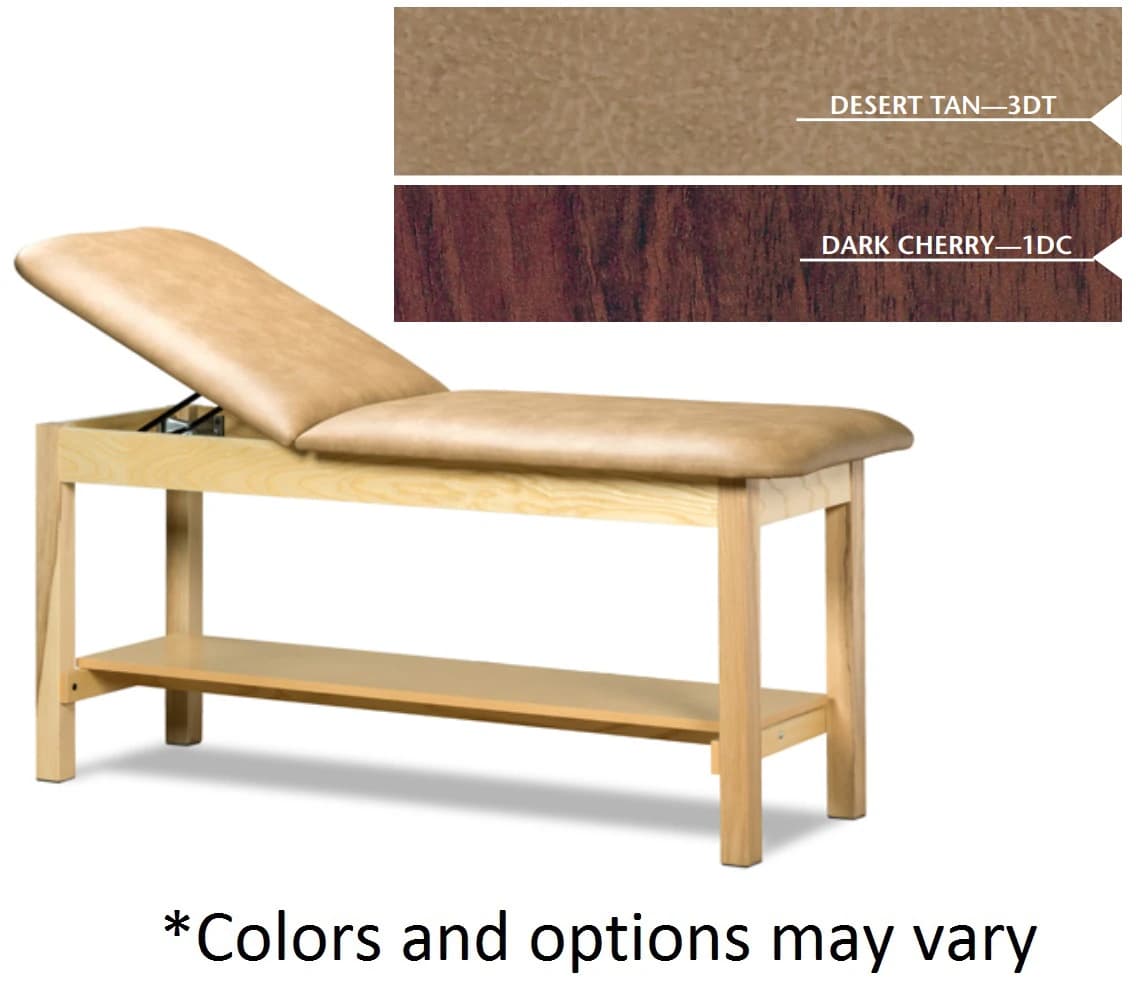 Clinton Industries ETA Classic Treatment Table, 27" Width, Dark Cherry, Desert Tan Upholstery, 400 lb Capacity - Table Treatment 27" DarkCherry - Image 1