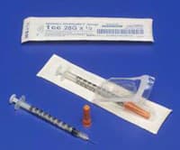 Monoject Insulin Syringe with Needle, 29G x 1/2", U-100, 1cc, Conventional, Accu-Scale, Sterile, 300/Case - Syringe Insulin 1cc - Image 1