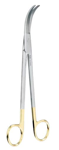 Miltex-Integra Hysterectomy Scissors, Full Curve, 9" Tungsten Carbide, Each - Scissor Full Curve Hysterctomy - Image 1