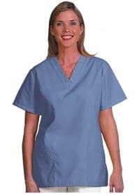 Fashion Seal Fashion Poplin Scrub Shirt, Women's, Ciel Blue, Medium, 65% Polyester / 35% Cotton, Pullover, 2 Pockets - Tunic Scrub Ladies Ciel Blue - Image 1