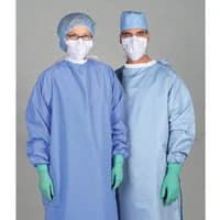 Blockade Surgeon Gown, 99% Polyester / 1% Carbon, X-Large, Ceil Blue, Non-Sterile, Military Collar, 12/Case - Surgeons Gown 2-Ply X-Large - Image 1