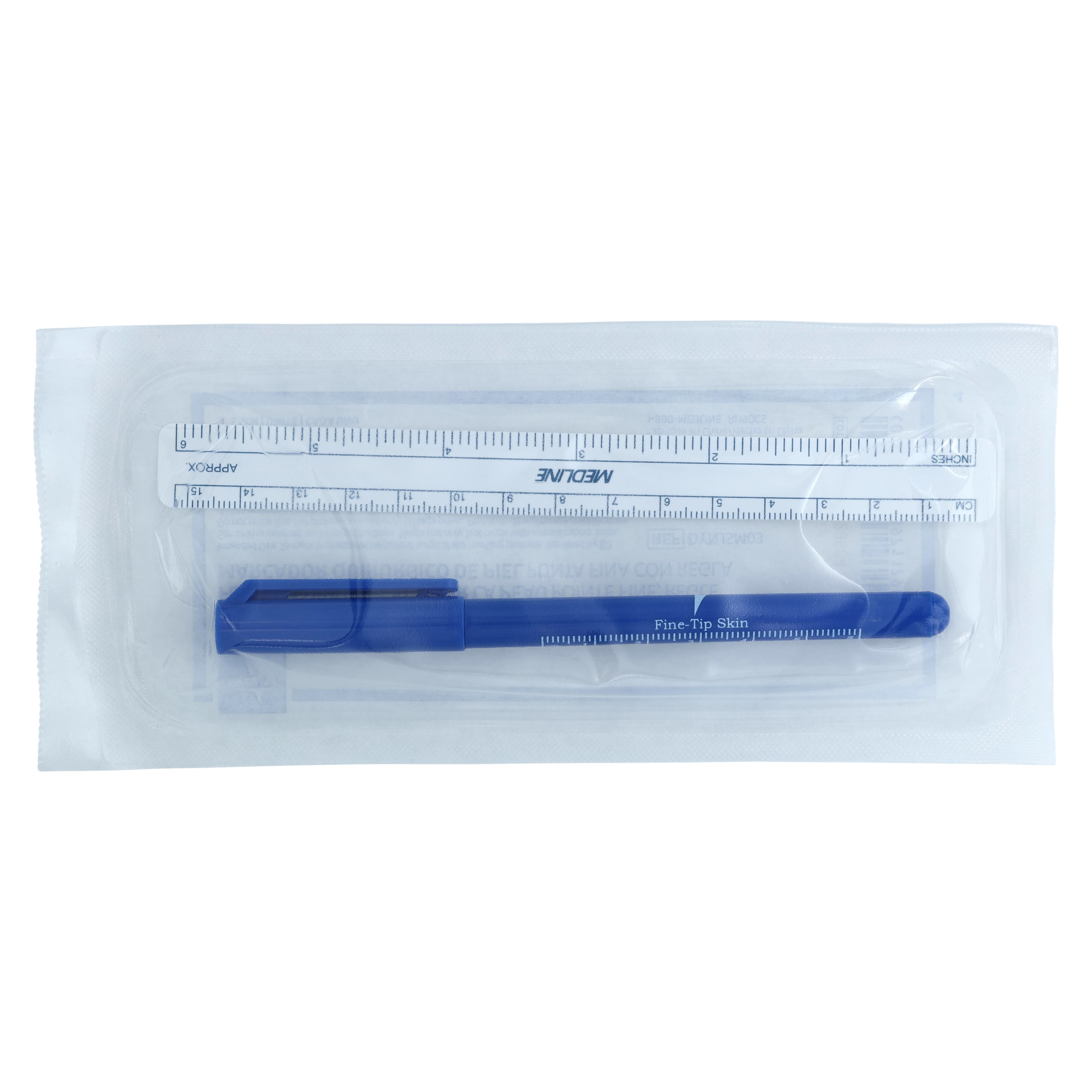 Medline Surgical Skin Marker with Ruler, Fine Tip, Black, Non-Sterile - Skin Marker w/Ruler - Image 1